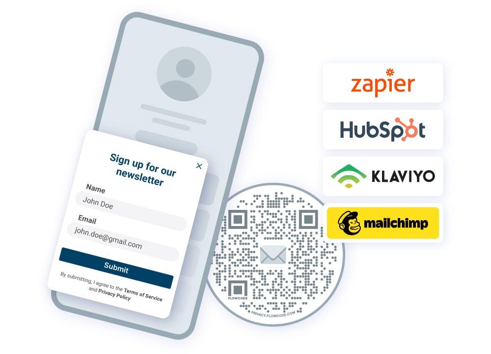 QR codes integrated with CRM
