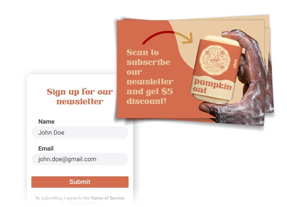 QR codes for collecting CRM for direct mail